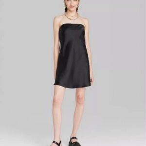Elegant Black Removable Straps Strapless Dress - Worn Once